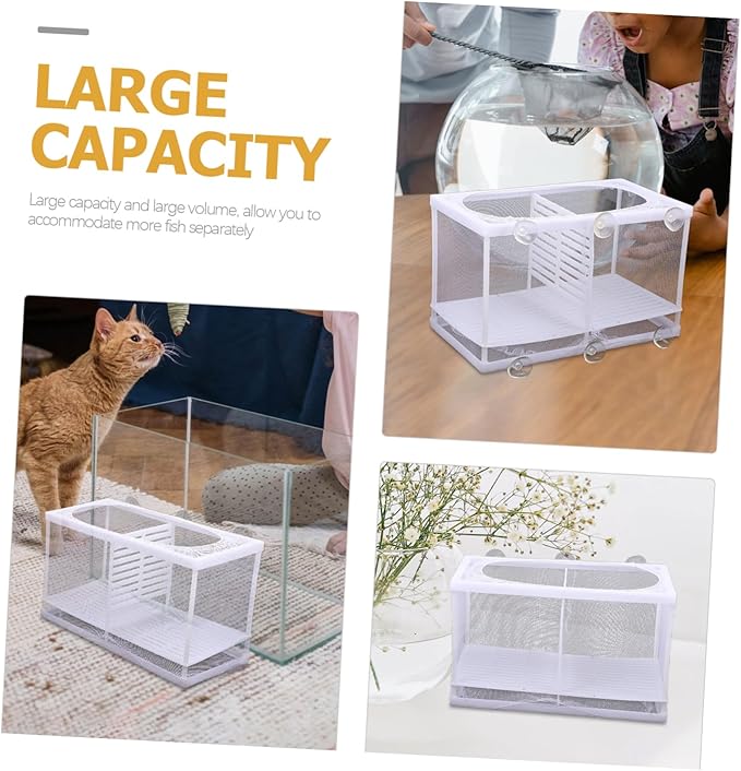 POPETPOP Fish Breeding Tank Cups Easy Install Aquarium Isolation Box for Hatching Betta and Guppy Fry Material for Rearing and
