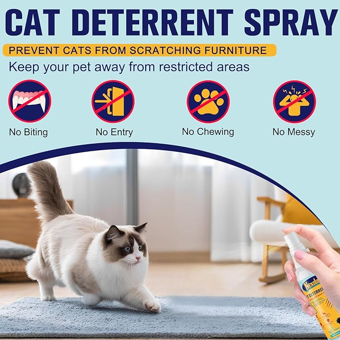 Bitter Apple Cat Deterrent Spray, Natural, Pet-Safe Formula is The Versatile Solution for Indoor & Outdoor Use. Effectively Protect Your Sofa, Carpets, Behavior. (150ml / 5.07oz)