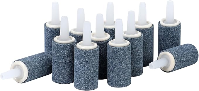 AQUANEAT Aquarium Air Stones 1 inch 12 Pack, Bubble Stone, Aerator Bubble Diffuser, Air Pump Accessories for Aquariums, Fish Tanks, and Hydroponics