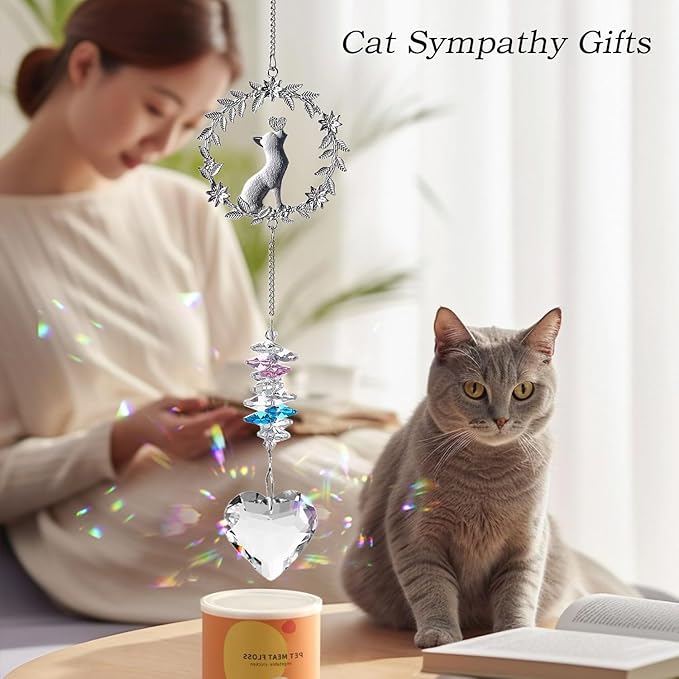 Cat Memorial Suncatcher Gifts, Thoughtful Pet Sympathy for Remembrance Bereavement Grief Bereavement Miscarriage