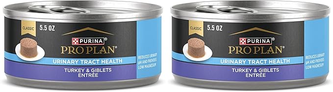 Purina Pro Plan Urinary Tract Health Turkey and Giblets Entree Classic Wet Cat Food Pate - 5.5 oz. Cans,(Pack of 48)