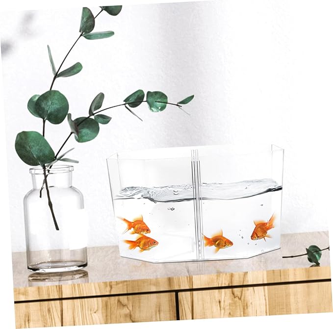 Toyvian Fish Breeding Tank Divider Isolation Box for Betta Shrimp Small -Transparency Safe Design Dual Compartment Aquarium Decor