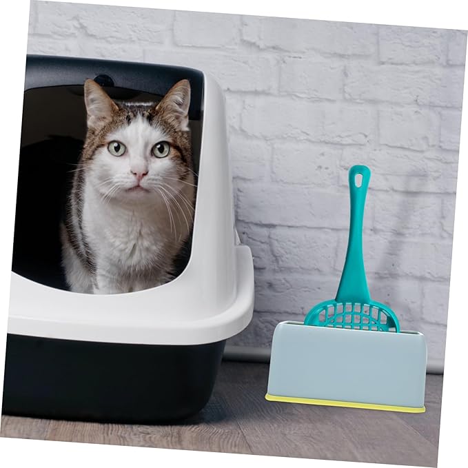Mikikit 2pcs Cat Litter Scoop Base Cat Litter Scooper Holder Pet Shovel Storage Cat Scooper Cat Litter Scoop Holder Caddy Cat Litter Handle Litter Scoop with Stand Paw Holders Plastic