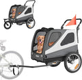 VEVOR Dog Bike Trailer, Supports up to 66/88/100 lbs, 2-in-1 Pet Stroller Cart Bicycle Carrier, Easy Folding Cart Frame with Quick Release Wheels, Universal Bicycle Coupler, Reflectors, Flag