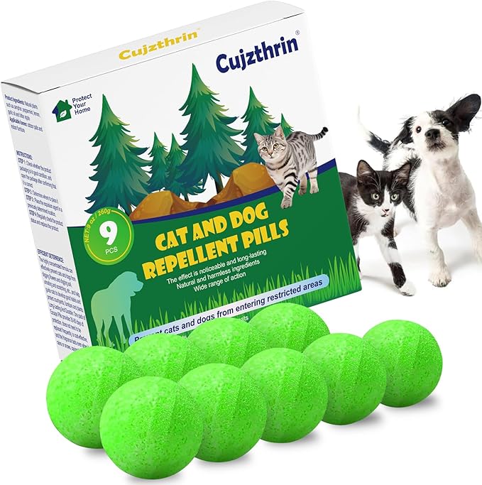 Natural Peppermint Cat & Dog Repellent, 9 Pack – Plant-Based Formula, Safe for Pets & Kids, 6-Month Protection, Indoor & Outdoor Use for Yard, Garden, Furniture