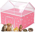 Cat Playpen, Puppy Playpen Small Dog Pet Crate Tent Cage Indoor & Outdoor, Cat House Enclosure Kennel Dogs/Cats/Rabbits/Hamster (Pink)
