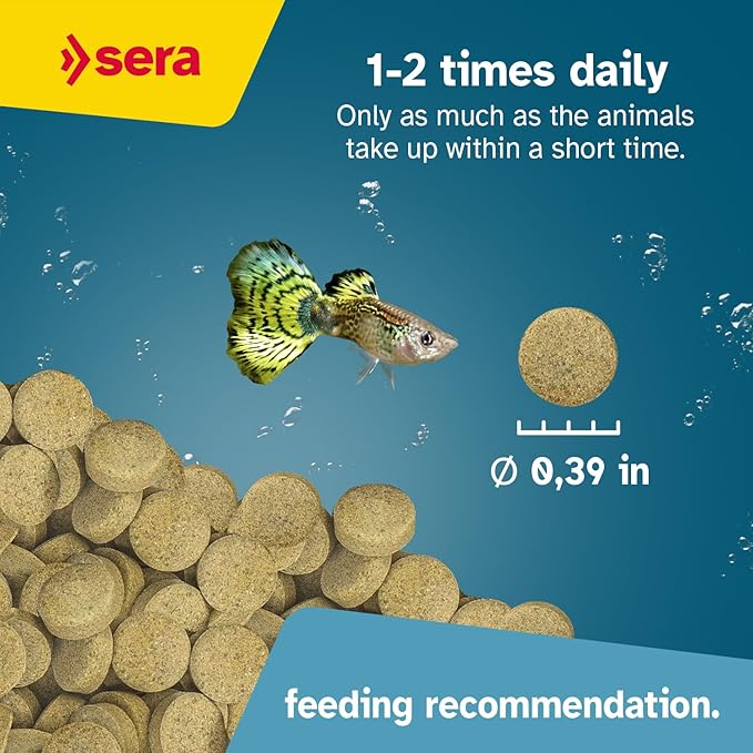 Sera O-Nip Stickies 265 Tabs 8.45 oz | Complete Feed for All Ornamental Fish | Adhesive Tablets Stick to The Aquarium Glass | High Protein | No Dyes & Preservatives | with Bloodworms, Krill & Tubifex
