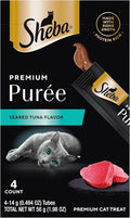 Sheba Premium Puree Cat Treats Lickable Seared Tuna Flavor, Lickable Cat Treats, 0.49 oz. Tubes, 4 Count (Pack of 11), Total 44 Count