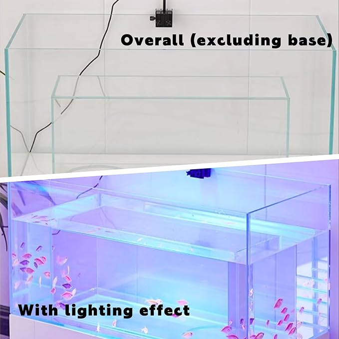 20 Gallon Cat Bed Aquarium Fish Tank - Immersive Viewing Glass Cat Cave, Cat Entertainment Equipment with Tunnel for Indoor Cats, Turtle & Betta（31.5x15.7x17.7in） B 31.5x15.7x17.7in