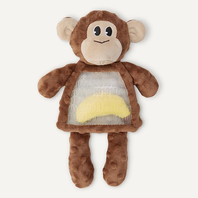 Amazon Basics Monkey and Alligator Interactive Dog Squeak Plush Toys, 2 Pack, Ideal for Puppies, Small and Medium Dogs
