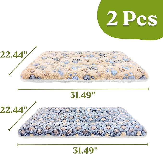 2 Pack Cat Blankets for Indoor Cats, Ultra Soft Reversible Mat, Fluffy Flannel Blanket for Small Dogs and Cats, Washable Pet Pad, X-Large