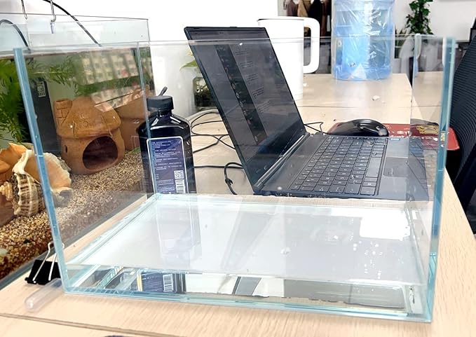 Small Nano Tall Rimless Tank, Glass Fish Tank, Betta Fish Tank, Aquarium (2.85 Gal, 11.8x6.7x7.8 inch)
