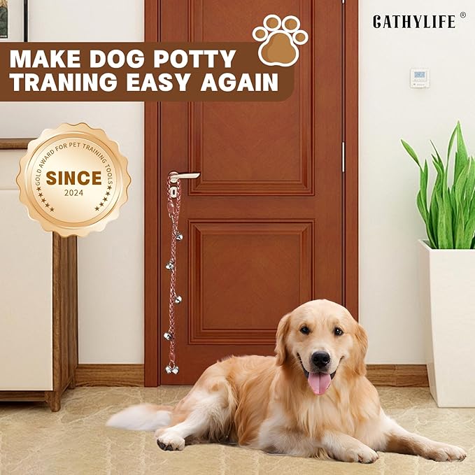 Dog Doorbells for Potty Training, Poly Urethane Puppy Door Bells, Hand-Woven Dog Bells for Dog Training, Extra Loud Bells for Door Knob, Ring to Go Outside Doggie Pet Supplies.