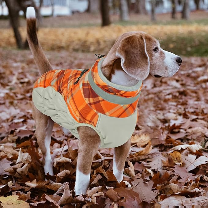 Lelepet Warm Dog Winter Coat Dog Coats for Extra Large Dogs Waterproof Dogs Jacket with Harness Built in Reflective Cold Weather Coats Windproof Zip-Up Winter Fleece Vest Snowsuit Great Dane 3XL