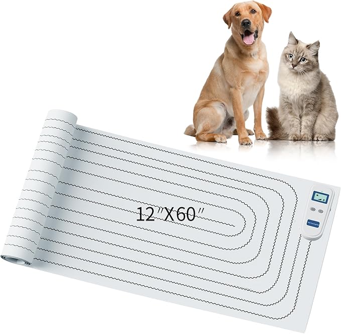 Indoor Pet Training Mat, Rechargeable Electric Shock Mat for Dogs and Cats,Dog Repellent Mat for Couch, Bed, Table - Effective Training & Keep Away Pad (12"X60")