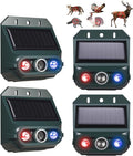 2026 4 Packs Solar Ultrasonic Nocturnal Animal Repeller,Ultrasonic Bird Cat Deterrent Outdoor for Yard Farm,Predator Lights with Red&Blue for Cat Fox,Effective Deer Repellent Outdoor for Chicken Coop