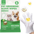 Vannon Extra Thick Pet Bathing Wipes for Dogs & Cats, Cleaning & Odor-Controlling Grooming Gloves, Nourish Fur Glove Wipes for Daily Care and Traveling, Rinse Free, Coconut Scent, 6 PCS