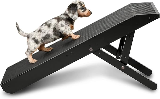 Dog Ramp for Couch, by DoggoRamps – Furniture Quality Solid Hardwood Ramp for Dogs to Get on Couch with Platform Top & Non-Slip Grip – Dog Couch Ramp for Small & Medium Dogs – 100% Made in N America