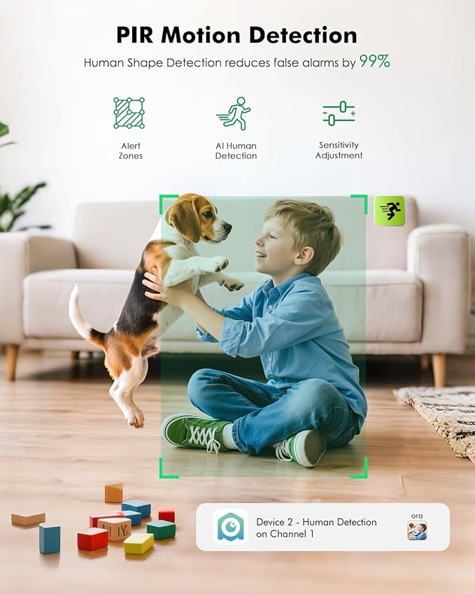 Battery Powered Indoor Camera Wireless, PTZ Pet Camera with 6000mAh Rechargeable, Dual-Band WiFi, 2.5K 4MP Color Night Vision, SD/Cloud Storage, 2-Way Audio, APP Remote, Cat/Dog/Kids/Home Monitoring