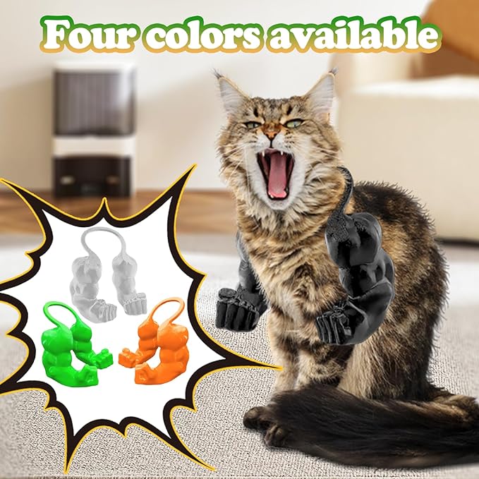 babyye Cat Toys Muscle Arms, Funny Printed Cat's Neck Arm with Muscle, Christmas Cats Costume Accessory for Pet Dress-Up, Cosplay, Parties & Photos (White)