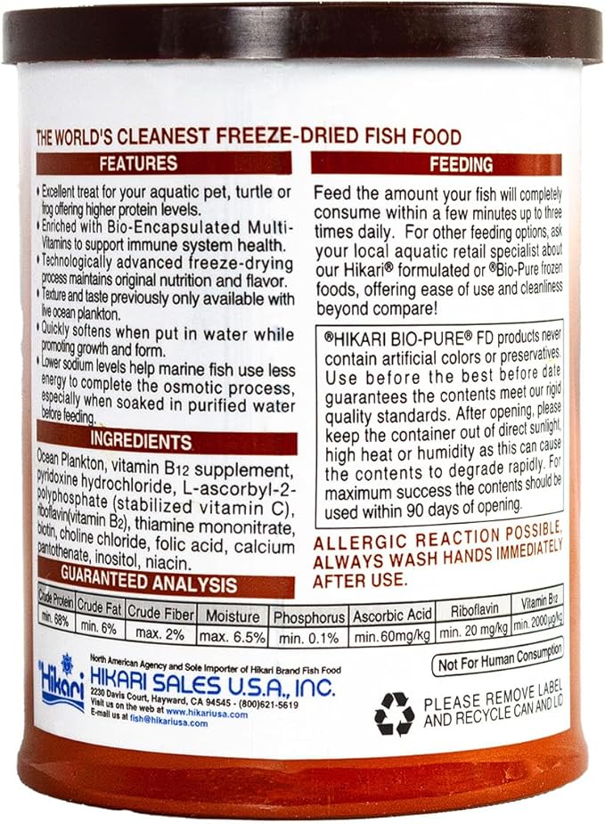 Hikari Bio-Pure Freeze Ocean Plankton for Pets, 0.42-Ounce