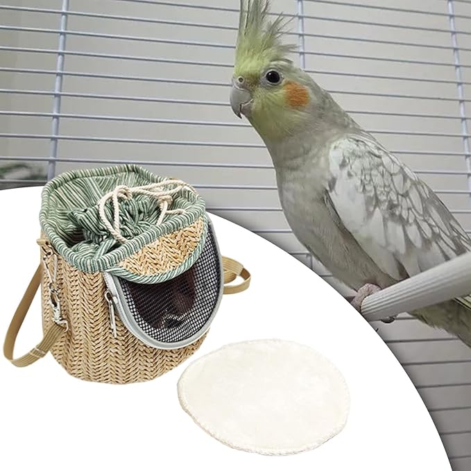 Bird Carrier Bag Shoulder Bag Cage Portable Cage Travel Bag Outdoor Parrot Bag Crossbody for Parakeets Small Birds Lovebirds- Light Green