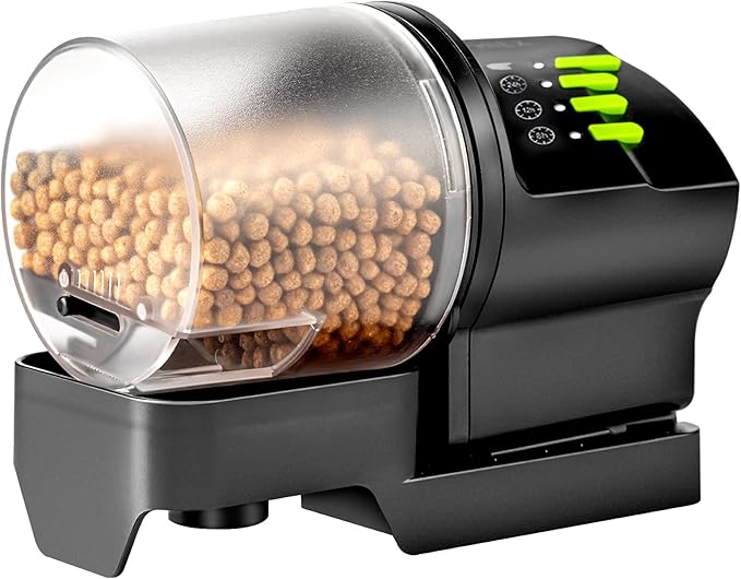 DXOPHIEX Automatic Fish Feeder Food Dispenser Vacation Fish Feeder Powered by Battery and USB for Aquarium and Turtle Tank