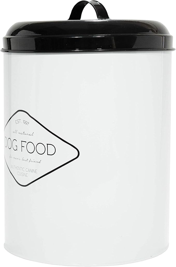 Amici Pet Buster All Natural Canister, Metal Storage Container with Handle Lid & Silicone Gasket Seal, Minimal Countertop Food Bin for Pantry, Pet Treats & Kitchen Dry Goods - 272 Oz (10.5"L x 14"H)