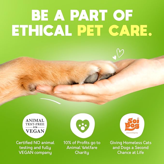 Lick-Safe Daily Pet Wipes for Dogs & Cats - Vet-Approved & Hypoallergenic - Cleans Mud, Odor & Dander - Wipes for Paws, Face & Butt - 10% to Charity - Earth-Friendly & Unscented Cleaning - Pack of 100