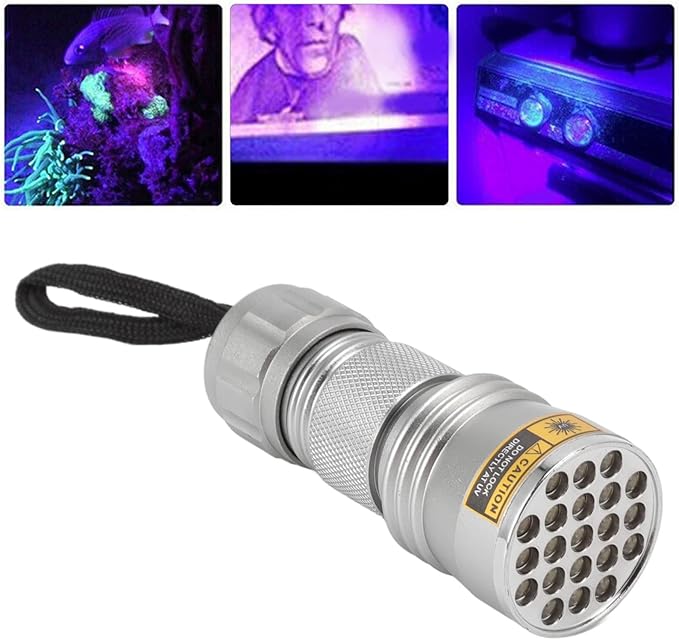 Pilipane Black Light,Black Light Flashlight 21 LED 395nmFlashlight, MiniFlashlight for Dog Cat Urine, Dry Dirt, Bed gogga Detector, Odor elim inator