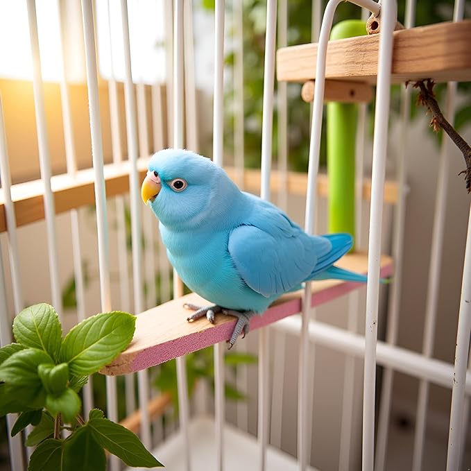 2 Pcs Multi-Color Random Bird Perch Stand Toy Wood Parrot Perch Stand Grinding Claw Sticks Sanded Surface Cage Toy for Parakeets Finches Parakeet Toys Birdcage Accessories