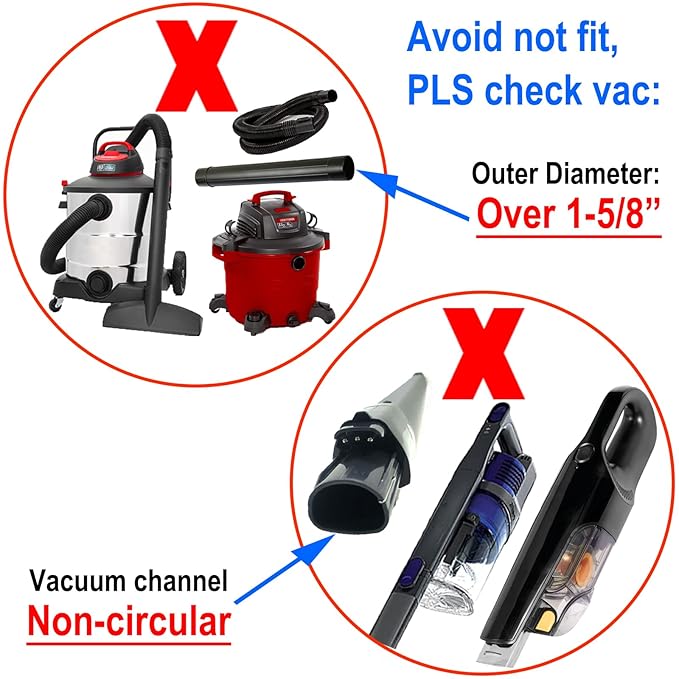 Dog Brush Vacuum Attachment with 1"-1.75" Universal Adapters for Vacuum Cleaners, Pet Hair Shedding Grooming Tool Kit with Long Extension Hose