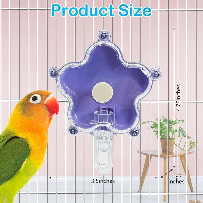 BNOSDM Bird Foraging Toys Cockatiel Foraging Wheel Parrot Cage Spinning Toys Parakeet Enrichment Puzzle Feeder Toy for Budgies Lovebirds Canaries (Purple)