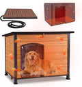 GUTINNEEN Large Outdoor Dog House Heated Dog House for Outside Insulated Weatherproof Dog Shelter with Heated Pad, Insulated All-Round Thermal Liner, Chew-Proof Metal Frame for Large Breed