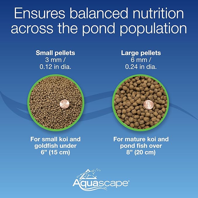 Aquascape 98870 Premium Cold Water Fish Food Pellets for Small to Medium Pond Fish, Medium Pellet, 1.1 Pounds