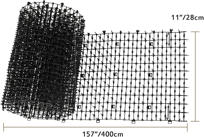 Cat Repellent Outdoor Scat Mat,6.5Ft Garden Cat Scat Spike Mat, Deterrent Scat Mats for Cats and Dogs,Cat Dog Animal Spikes Repellent Deterrent Mat for Garden, Fence