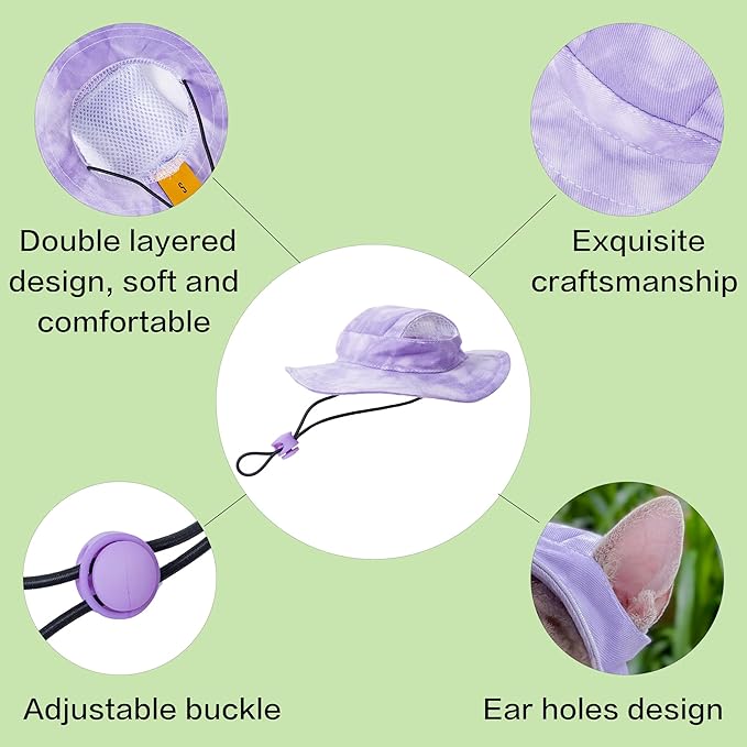 Pet hat with Ear Holes Sunscreen Baseball Cap Suitable for Small and Medium-Sized Dogs Outdoor Climbing hat in Summer Pet Products (Black and White, Large)