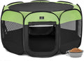 Portable Indoor Dog Playpen for Small Dogs & Puppies by A 4 Pet – 40.55" Pop-Up Soft Puppy Playpens with Bowl, Waterproof Floor, Calm Safe Space for Home, Travel & Daily Use