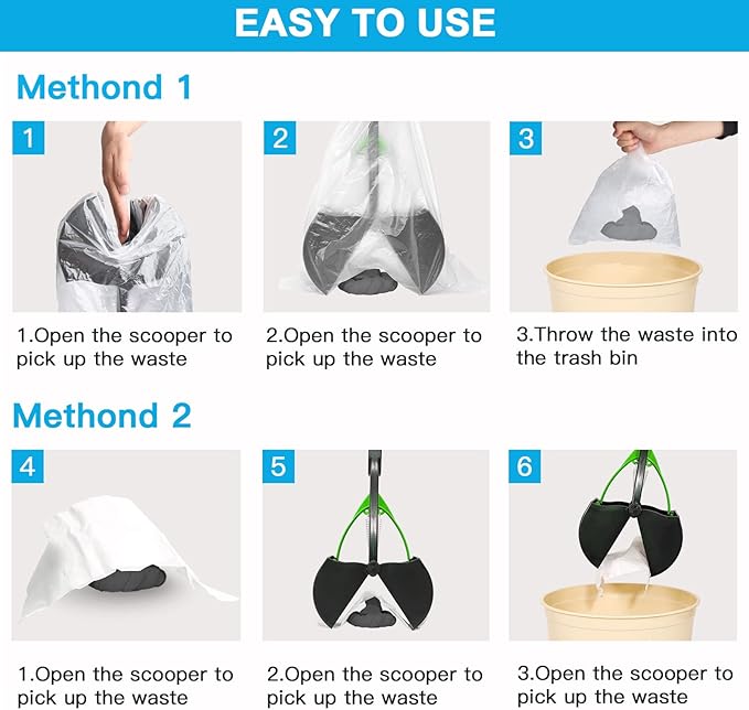 UPSKY 23.6 Inches Pooper Scooper for Large Small Dogs, Folding Dog Poop Scooper, Sturdy Spring and Premium Materials，Easy to Use for Grass, Dirt, Gravel Pick Up Shovel Green