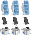 Voluas Replacement Cat Water Fountain Filters, 3 Filters and Pre-Filter Sponges for 108oz/3.2L Stainless Steel Pet Water Fountain 309A/309B/309C