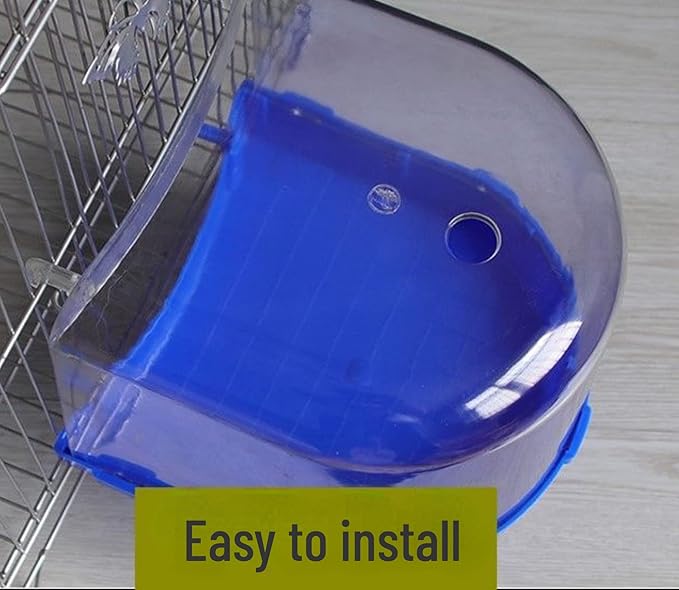 Bird Bath Cage, Cleaning Pet Supplies Bird Bathtub with Hanging Hooks Come with Free Water Injector for Parrots Spacious Parakeets Portable Shower for Most Birdcage Random Color (M)