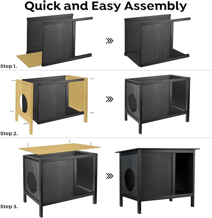 Veehoo Outdoor Cat House Weatherproof, Outside Feral Cat Shelter with Escape Door Design, Elevated Outdoor Pet Shelter for Stray Cats