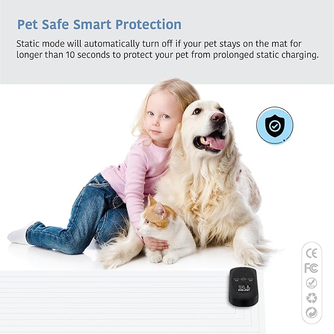 SVD.PET Pet Training Mat with Tester, 48" X 20", Pet Shock Pad, Dogs & Cats Electronic Repellent mat for Indoor, 3 Training Modes, 5 Levels, Pet Safe Mode (Black Controller)