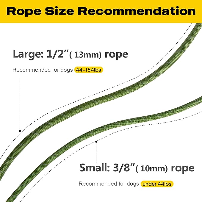 Fida Slip Leads for Dogs, 4 FT x 1/2" Dog Leash Heavy Duty Comfortable Strong Rope Lead for Large, Medium Dogs, No Pull Pet Training Leash with Highly Reflective,Green