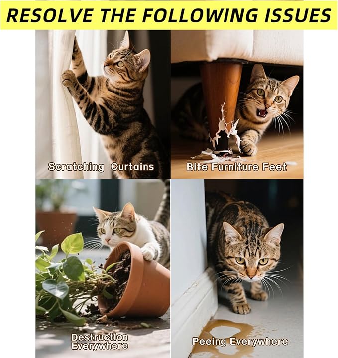 Cat Deterrent Spray,Enhanced Cat Repellent Prevent Cats from Scratching and Biting, Furniture, Sofa, Carpet, Curtains, Ornaments, Train Cats to Stay Away from The Activity Restricted Area