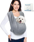 Dog Sling Carrier for Small Dogs, Front Pet Sling Carrier Chest, Adjustable Reducing Back Stress Cat Sling for Small Pet up to 20lbs, Hands Free Puppy Sling for Travel or Everyday Use (Light Grey)