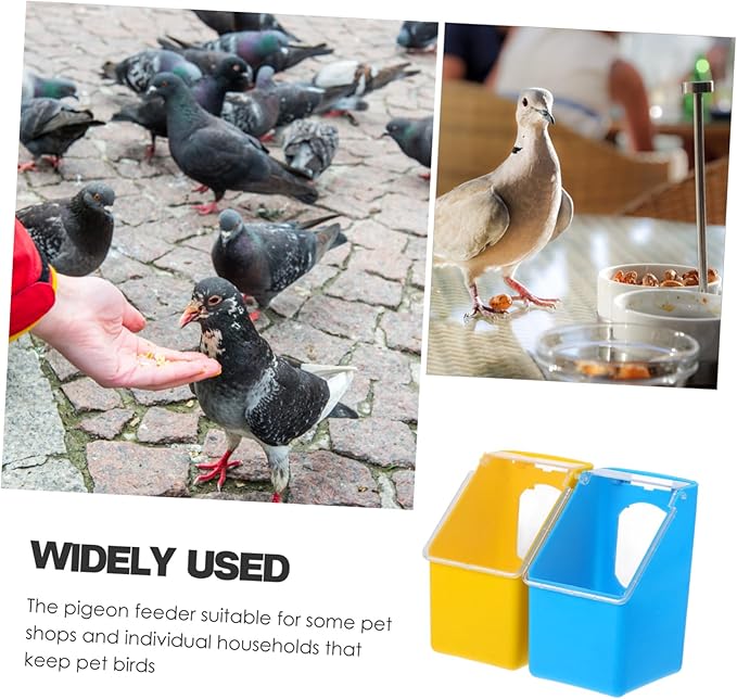 Thick Pigeon Hanging Feeder with Lid 5.5 Inch Multifunctional Bird Feeding Basin for Cage Easy to Clean and Hang Suitable for Pigeons Parrots and Small Pet Birds