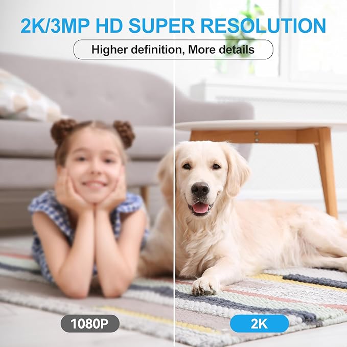 Security Camera Indoor,Wi-Fi &Two-Way Audio,Indoor Camera for Home,Baby/Dog/Cat/Pet Camera with Phone App,Night Vision,Motion Tracking, Compatible with Alexa (Black)