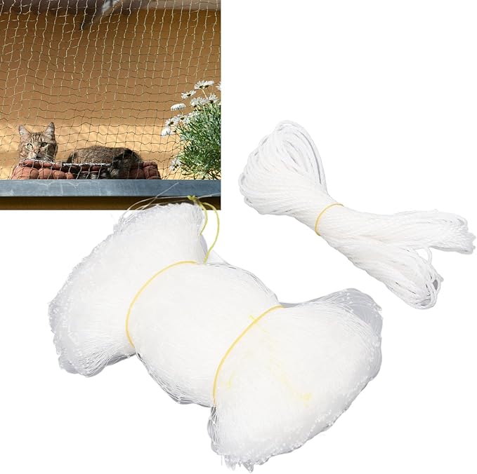Cat Balcony Net, Easy Installation, Cat Anti-Fall Fence Net, Nylon Pet Net, Safety Cat Balcony Protector for Balcony, Window, Stairs (Style One Size: 8x3