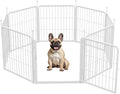 SunsGrove Dog Play Pen Indoors, 24 Inch 8 Panels Dog Playpen for Small and Puppy Dogs, Easy Setup Anti-Rust Pet Fence, White